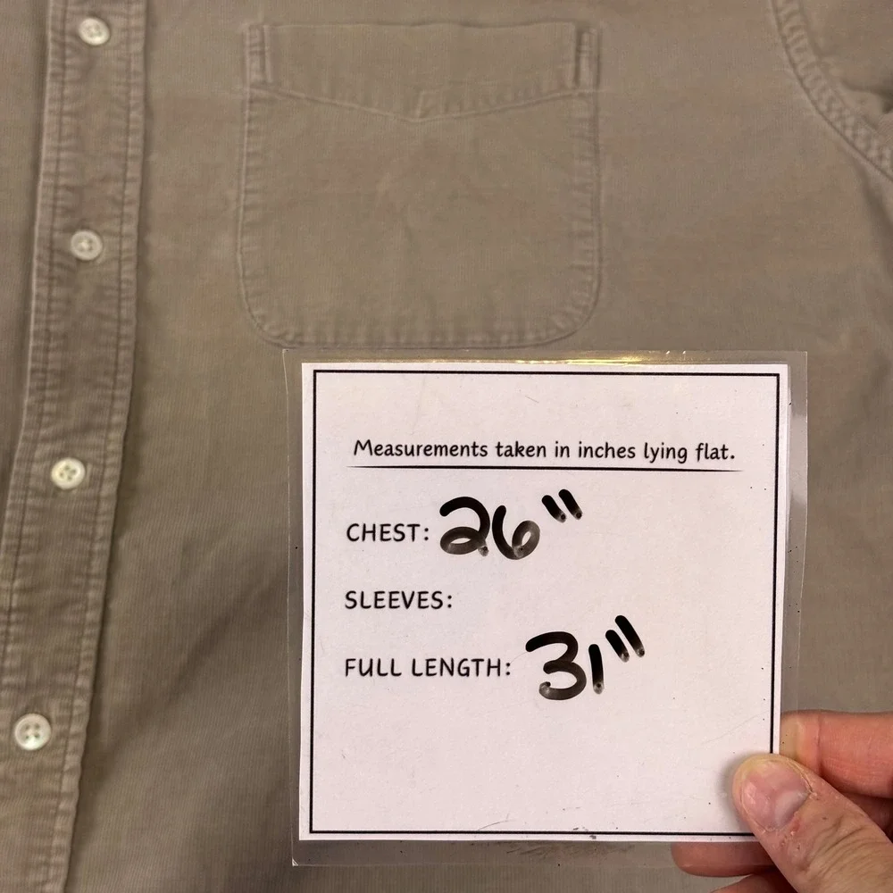 Banana Republic Men's‎ Corduroy Button Down Shirt Size XL Gray Long Sleeve